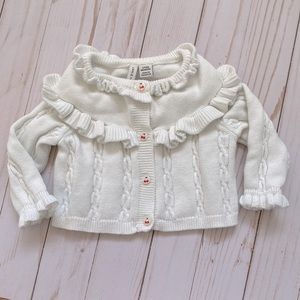 Janie and Jack sweater with cherry buttons, 3-6 Month